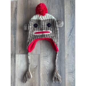 Sock Monkey Woven Hat Lined Age 14+ China Tassels Unisex